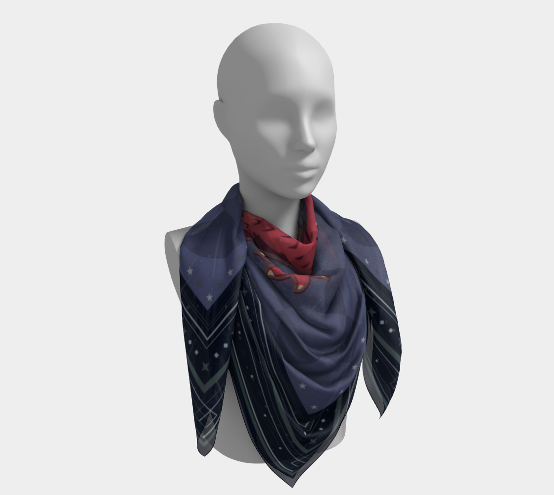 Dragon Egg Adventure Geometric Silk Scarf by Leeloo + Zohan - Stylish silk scarf that adds flair to any outfit, ideal for fashion enthusiasts