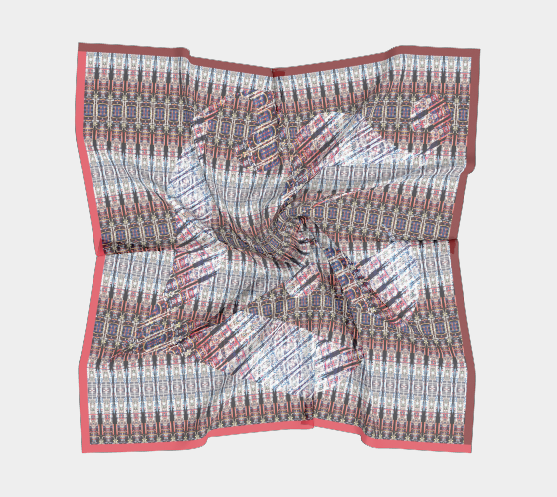 Wavy silk scarf design showcasing New York City photography in geometric style by Leeloo + Zohan, titled 'Red Hook, Brooklyn'.